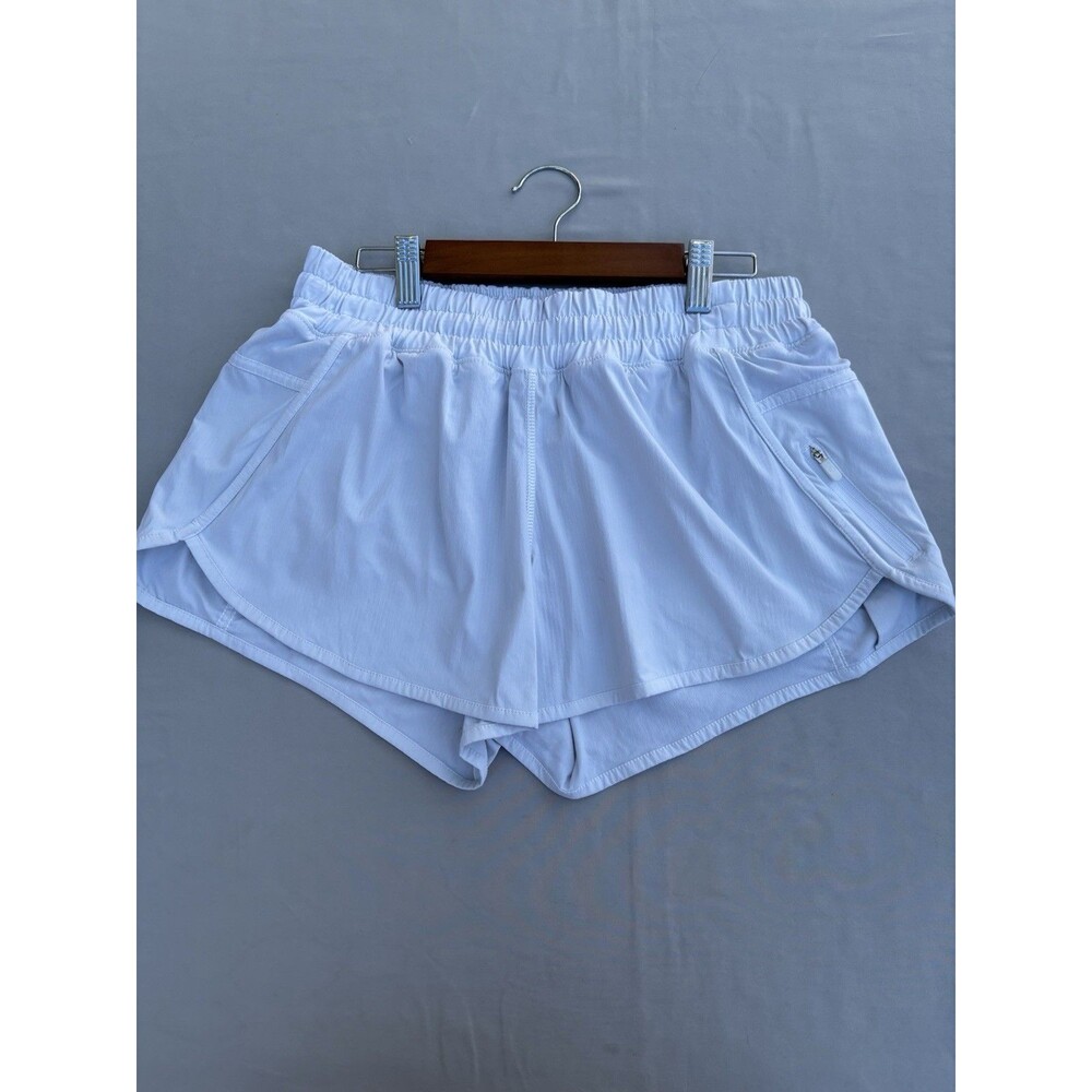 Lululemon Shorts Womens 10 White Tracker IV Stretch Gym Workout Active Athletic